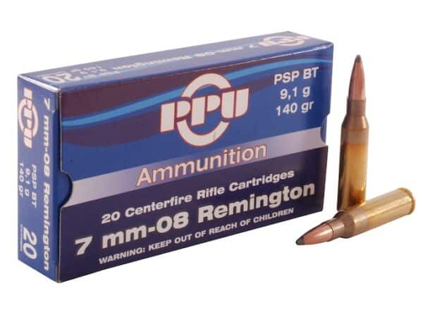 Prvi Partizan Ammunition 7mm-08 Remington 140 Grain Pointed Soft Point Boat Tail Box of 20 For Sale