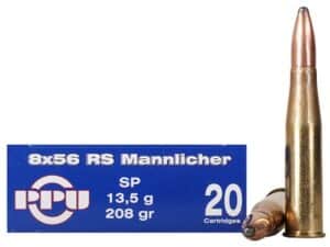 Prvi Partizan Ammunition 8x56mm Rimmed Hungarian (RS Mannlicher) 208 Grain Soft Point Box of 20