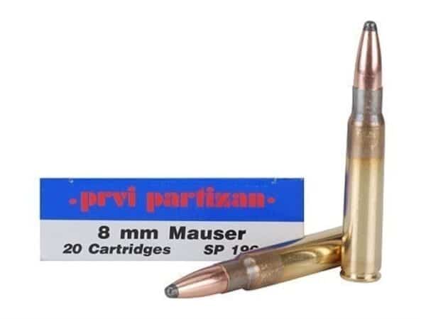 Prvi Partizan Ammunition 8x57mm JS Mauser (8mm Mauser) 196 Grain Soft Point Box of 20 For Sale
