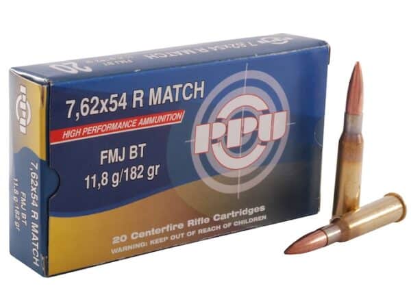 Prvi Partizan Match Ammunition 7.62x54mm Rimmed Russian 182 Grain Full Metal Jacket Box of 20 For Sale