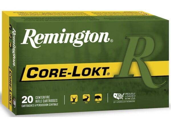 Remington Core-Lokt Ammunition 338 Remington Ultra Magnum 250 Grain Pointed Soft Point Box of 20 For Sale
