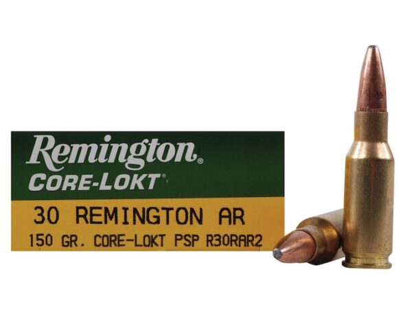 Remington Core-Lokt Ammunition 30 Remington AR 150 Grain Core-Lokt Pointed Soft Point Box of 20 For Sale