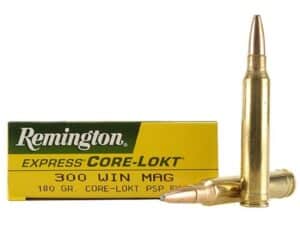 Remington Core-Lokt Ammunition 300 Winchester Magnum 180 Grain Core-Lokt Pointed Soft Point Box of 20 For Sale