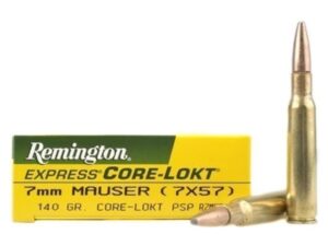 Remington Core-Lokt Ammunition 7x57mm Mauser (7mm Mauser) 140 Grain Core-Lokt Pointed Soft Point Box of 20 For Sale