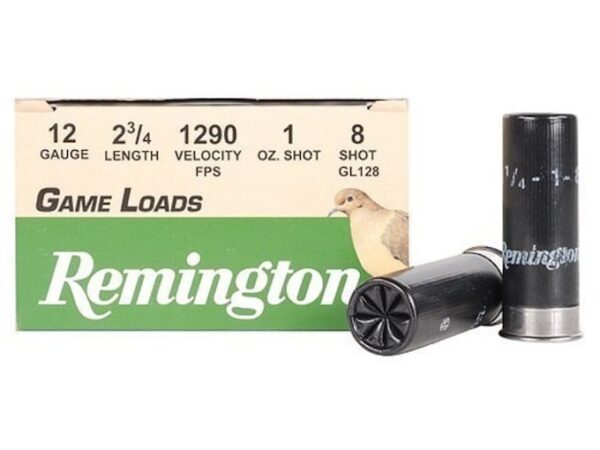 Remington Game Load Ammunition 12 Gauge 2-3/4" 1 oz #8 Shot Box of 25 For Sale