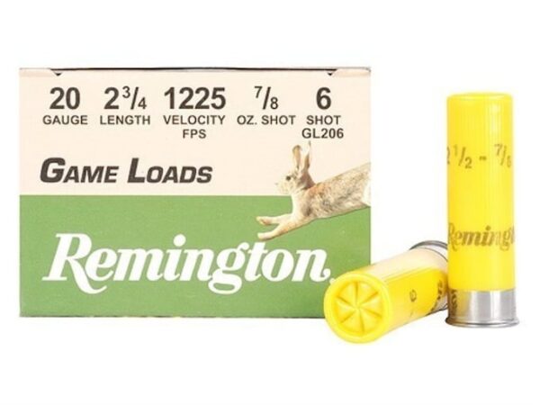 Remington Game Load Ammunition 20 Gauge 2-3/4" 7/8 oz #6 Shot Box of 25 For Sale