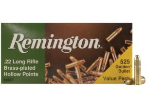 Remington Golden Bullet Ammunition 22 Long Rifle 36 Grain Plated Lead Hollow Point Bulk For Sale