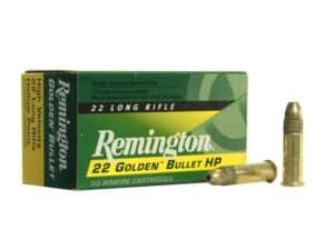 Remington Golden Bullet Ammunition 22 Long Rifle 36 Grain Plated Lead Hollow Point For Sale