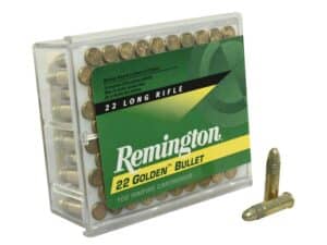 Remington Golden Bullet Ammunition 22 Long Rifle 40 Grain High Velocity Plated Lead Round Nose For Sale