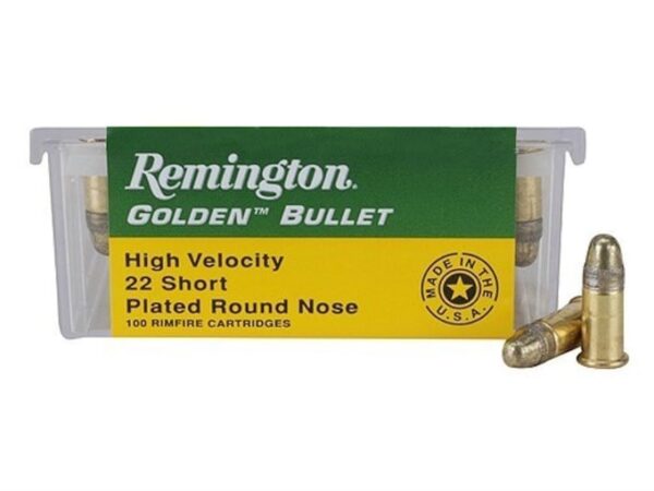 Remington Golden Bullet Ammunition 22 Short High Velocity 29 Grain Round Nose For Sale