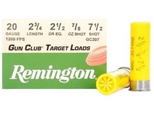 Remington Gun Club Target Ammunition 20 Gauge 2-3/4" 7/8 oz #7-1/2 Shot For Sale