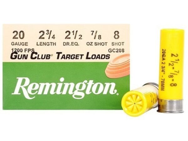 Remington Gun Club Target Ammunition 20 Gauge 2-3/4" 7/8 oz #8 Shot For Sale
