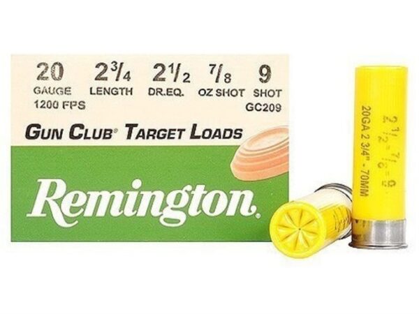 Remington Gun Club Target Ammunition 20 Gauge 2-3/4" 7/8 oz #9 Shot For Sale