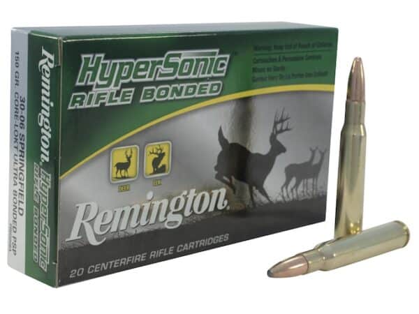 Remington HyperSonic Ammunition 30-06 Springfield 150 Grain Core-Lokt Ultra Bonded Pointed Soft Point Box of 20 For Sale