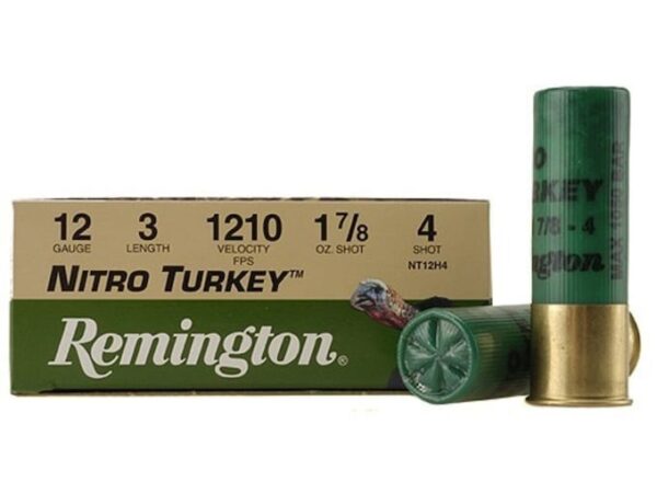Remington Nitro Turkey Ammunition 12 Gauge 3" 1-7/8 oz of #4 Buffered Shot Box of 10 For Sale