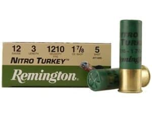 Remington Nitro Turkey Ammunition 12 Gauge 3" 1-7/8 oz of #5 Buffered Shot For Sale