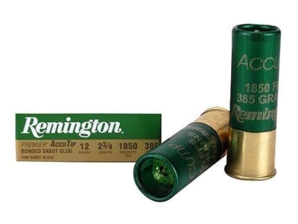 Remington Premier Ammunition 12 Gauge 2-3/4" 385 Grain AccuTip Bonded Sabot Slug with Power Port Tip Box of 5 For Sale
