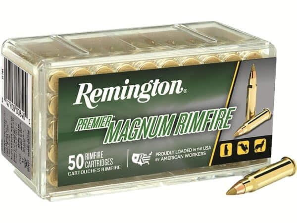 Remington Premier Ammunition 17 Hornady Magnum Rimfire (HMR) 17 Grain Jacketed Hollow Point For Sale