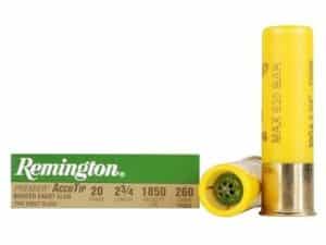 500 Rounds of Remington Premier Ammunition 20 Gauge 2-3/4″ 260 Grain AccuTip Bonded Sabot Slug with Power Port Tip Box of 5 For Sale