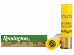 500 Rounds of Remington Premier Ammunition 20 Gauge 3″ 260 Grain AccuTip Bonded Sabot Slug with Power Port Tip Box of 5 For Sale