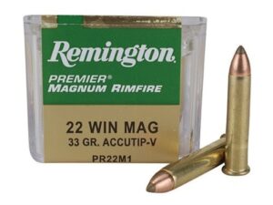 Remington Premier Ammunition 22 Winchester Magnum Rimfire (WMR) 33 Grain AccuTip For Sale