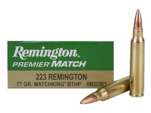 Remington Premier Match Ammunition 223 Remington 77 Grain Sierra MatchKing Hollow Point Box of 20 For Sale