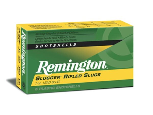 Remington Slugger Ammunition 12 Gauge 2-3/4" 1 oz Rifled Slug Box of 5 For Sale