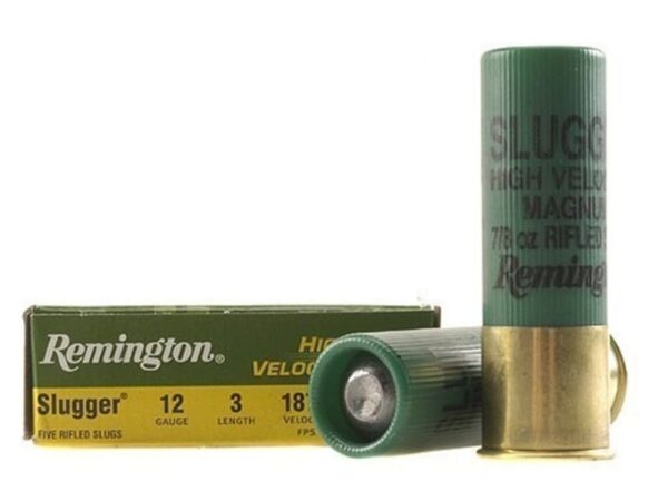 Remington Slugger Ammunition 12 Gauge 3" 7/8 oz High Velocity Rifled Slug Box of 5 For Sale
