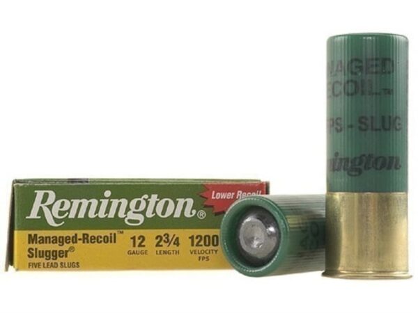 Remington Slugger Managed-Recoil Ammunition 12 Gauge 2-3/4" 1 oz Rifled Slug Box of 5 For Sale
