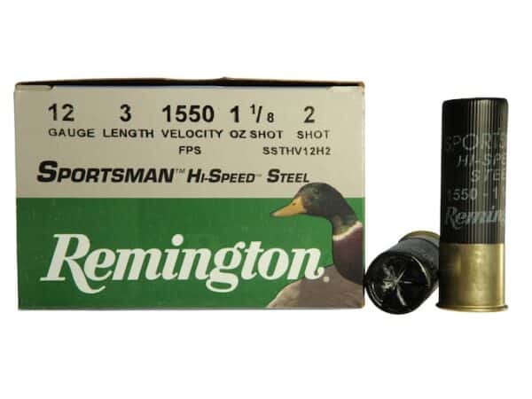 Remington Sportsman Hi-Speed Ammunition 12 Gauge 3" 1-1/8 oz #2 Non-Toxic Steel Shot For Sale