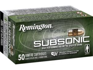 Remington Subsonic Ammunition 22 Long Rifle 40 Grain Plated Lead Hollow Point For Sale