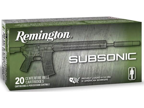 Remington Subsonic Ammunition 300 AAC Blackout 220 Grain Open Tip Flat Base Box of 20 For Sale