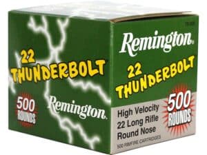 Remington Thunderbolt Ammunition 22 Long Rifle 40 Grain Lead Round Nose Box of 500 Bulk For Sale