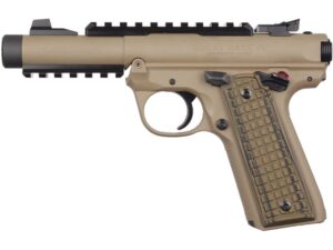 Ruger Mark IV 22/45 Tactical Semi-Automatic Pistol 22 Long Rifle 4.4″ Barrel 10-Round Brown Cerakote For Sale