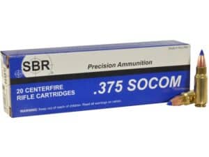 SBR Ammunition 375 SOCOM 250 Grain Barnes TTSX Polymer Tipped Spitzer Lead-Free Box of 20 For Sale