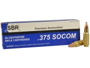 SBR Ammunition 375 SOCOM 250 Grain Sierra Spitzer Boat Tail Box of 20 For Sale