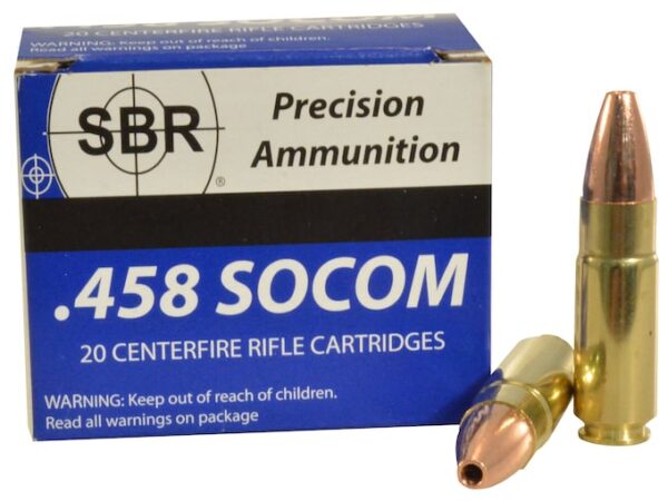 SBR Ammunition 458 SOCOM 300 Grain Barnes TSX Hollow Point Lead-Free Box of 20 For Sale