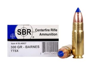 SBR Ammunition 458 SOCOM 300 Grain Barnes TTSX Polymer Tipped Spitzer Lead-Free Box of 20 For Sale