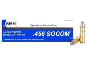 SBR Ammunition 458 SOCOM 350 Grain Soft Point Box of 20 For Sale