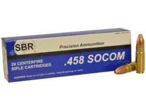 SBR Ammunition 458 SOCOM Subsonic 450 Grain Full Metal Jacket Box of 20 For Sale