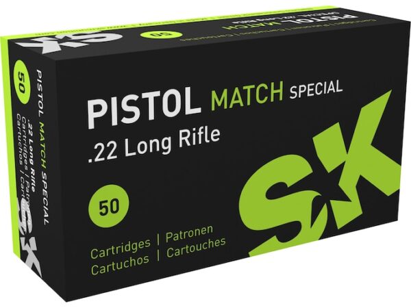 SK Pistol Match Special Ammunition 22 Long Rifle 40 Grain Lead Round Nose For Sale