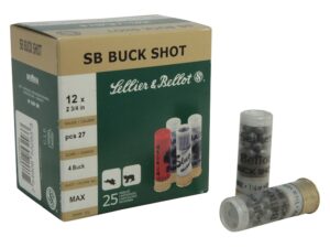Sellier & Bellot Ammunition 12 Gauge 2-3/4" #4 Buckshot 27 Pellets For Sale