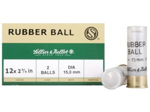 Sellier & Bellot Ammunition 12 Gauge 2-5/8" 15mm Double Rubber Balls Box of 25 For Sale