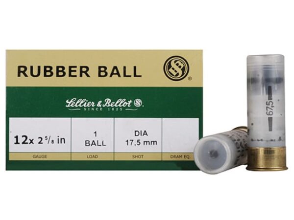 Sellier & Bellot Ammunition 12 Gauge 2-5/8" 17.5mm Rubber Slug Box of 25 For Sale
