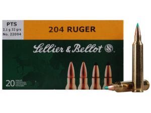 Sellier & Bellot Ammunition 204 Ruger 32 Grain Polymer Tip Spitzer For Sale