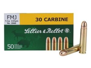 Sellier & Bellot Ammunition 30 Carbine 110 Grain Full Metal Jacket Box of 50 For Sale