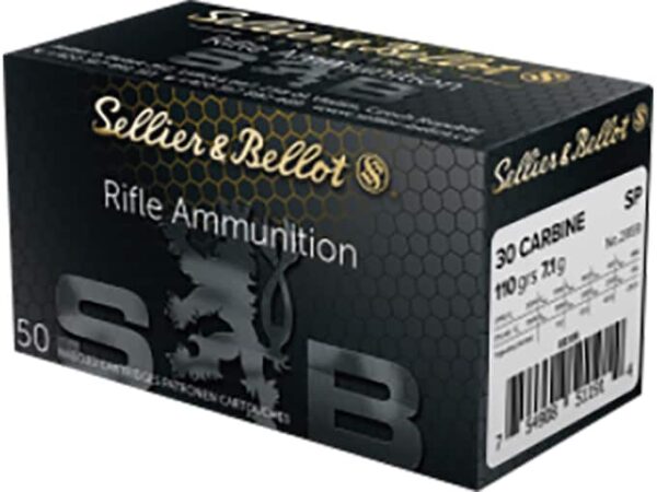 Sellier & Bellot Ammunition 30 Carbine 110 Grain Jacketed Soft Point For Sale