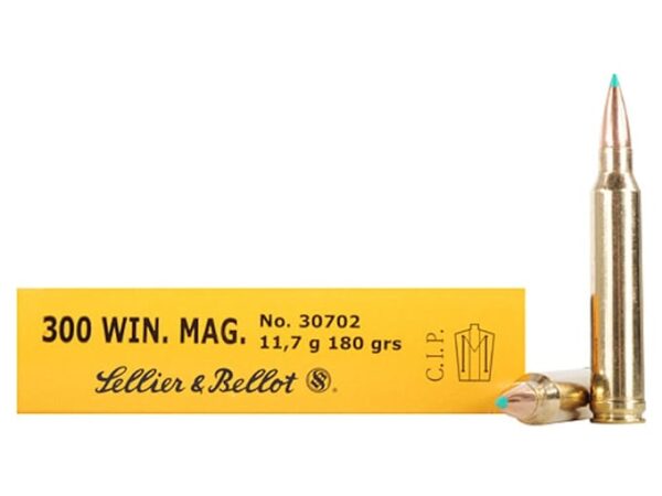 Sellier & Bellot Ammunition 300 Winchester Magnum 180 Grain Polymer Tip Box of 20 For Sale