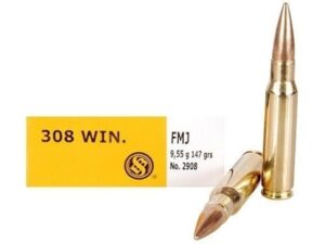 Sellier & Bellot Ammunition 308 Winchester 147 Grain Full Metal Jacket For Sale