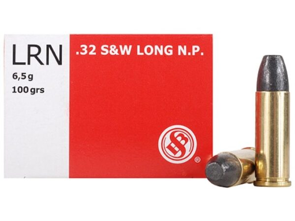 Sellier & Bellot Ammunition 32 S&W Long 100 Grain Lead Round Nose Box of 50 For Sale